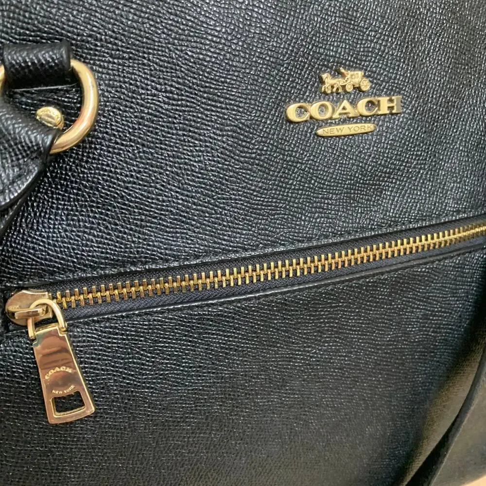 COACH Large Black Crossgrain Leather GALLERY Tote Shoulder Tote F79608